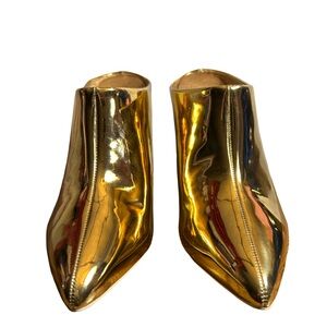 Cape Robbin Shimmering Gold Heeled Mules